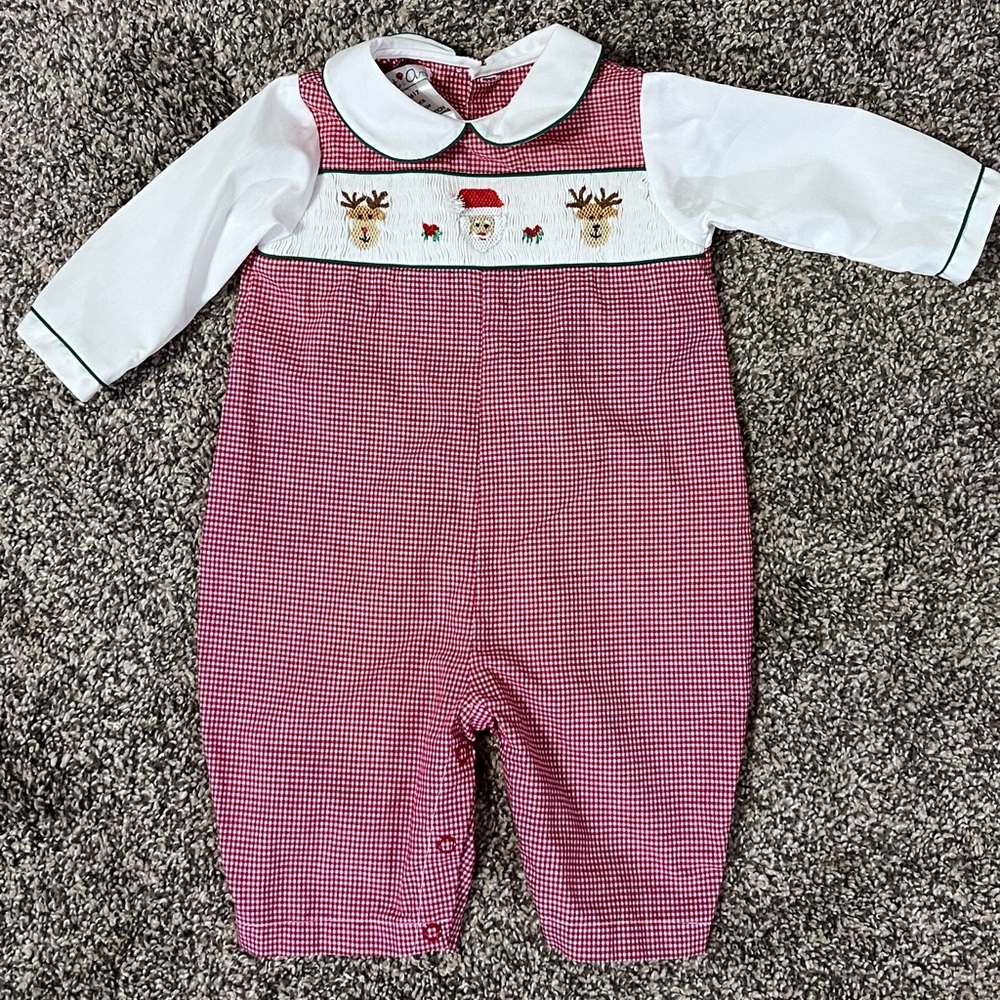 Baby Boys Reindeer Santa Christmas embroidered Longall